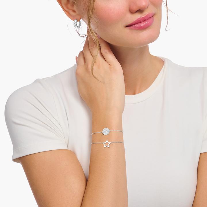 Immagine prodotto Thomas Sabo Bracciale con ciondolo a forma di albero dell'amore e smalto bianco in argento (19 cm, Argento 925, Smalto)