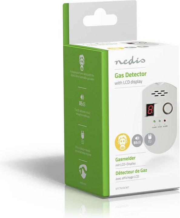 Actual product image Nedis Gas alarm | Mains power supply | Sensor service life: 10 years | EN-compliant: EN 50194-1:2009 / E