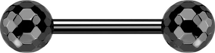 Produktbild Star Piercing Threadless Barbell schwarz mit zwei Discokugeln schwarz (ohne Messing, Titan G23)