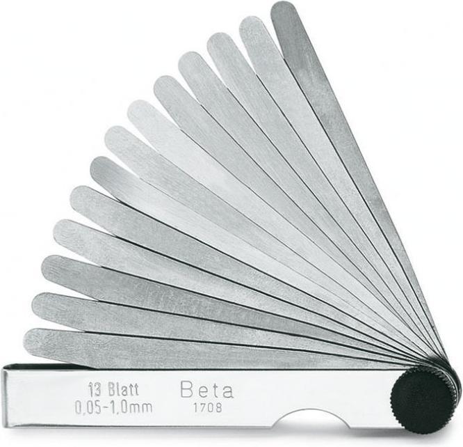 BETA BT017080020 1708/20 Fühlerlehren zum Bestimmen der Masse von Spalten (13 Klingen von 0,05 bis 1