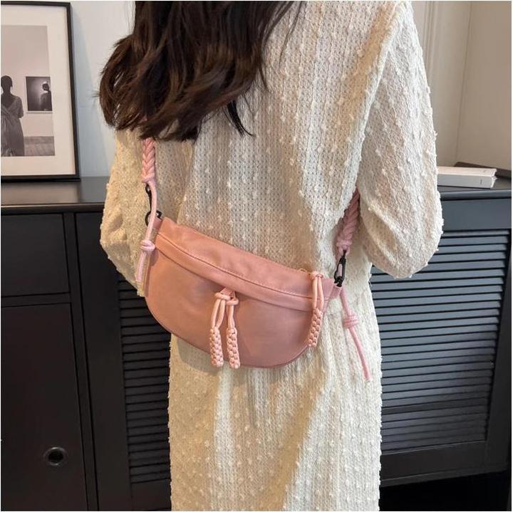Actual product image Only-Bags.Store Casual Solid Colour Chest Bag Large Capacity Waist Pack Bags Canvas Shoulder Crossbody Bags