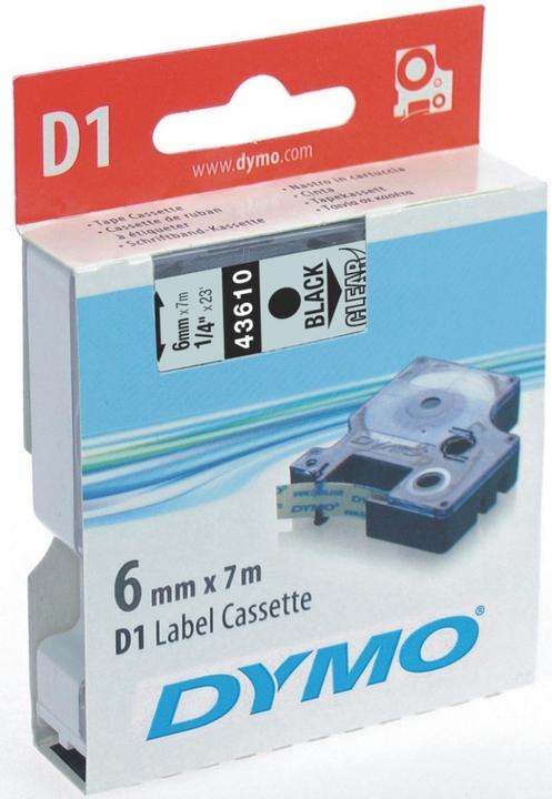 Actual product image Dymo D1 writing tape 43610 6mmx7.0m black->transp. (0.60 cm, Black, Transparent)