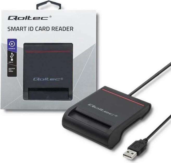 Produktbild Qoltec Skeneris Smart chip ID card scanner USB 2.0 Plug&Play (USB 2.0)
