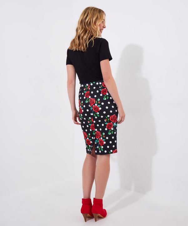 Image du produit Joe Browns Rose Print Polka Dot Pencil Skirt (42)