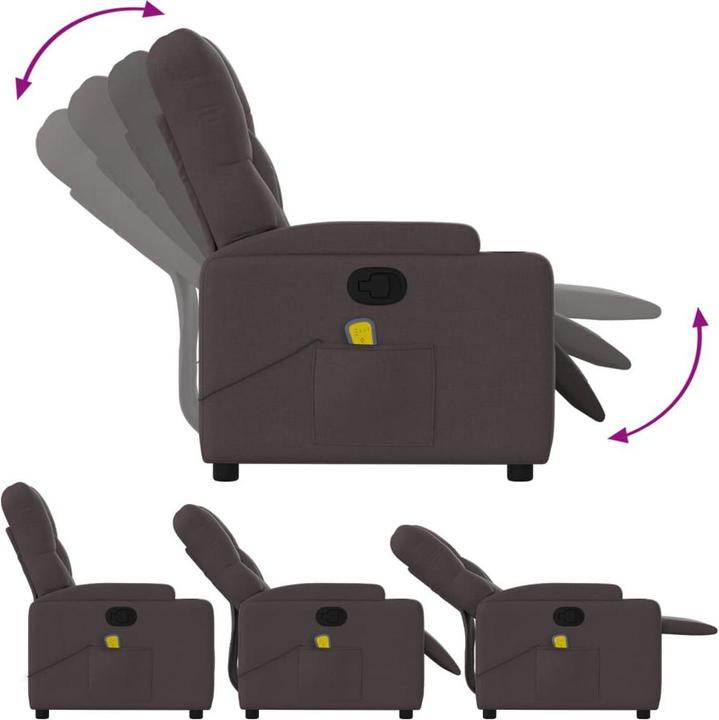 Produktbild VidaXL Massagesessel Fernsehsessel Relaxsessel Liegesessel Dunkelbraun Stoff