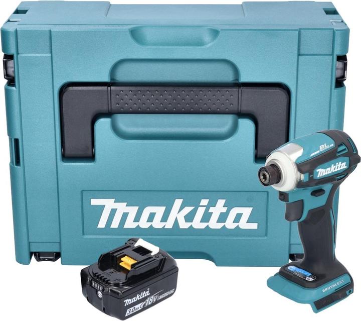 Produktbild Makita DTD 172 F1J Akku Schlagschrauber 18 V 180 Nm 1/4" Brushless + 1x Akku 3,0 Ah + Makpac - ohne (Akkubetrieb)