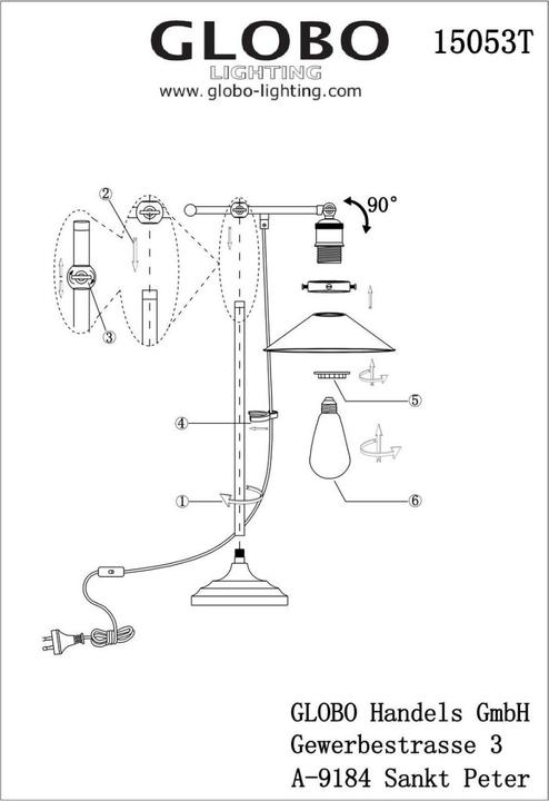 Actual product image Globo Table lamp Lenius (E27)