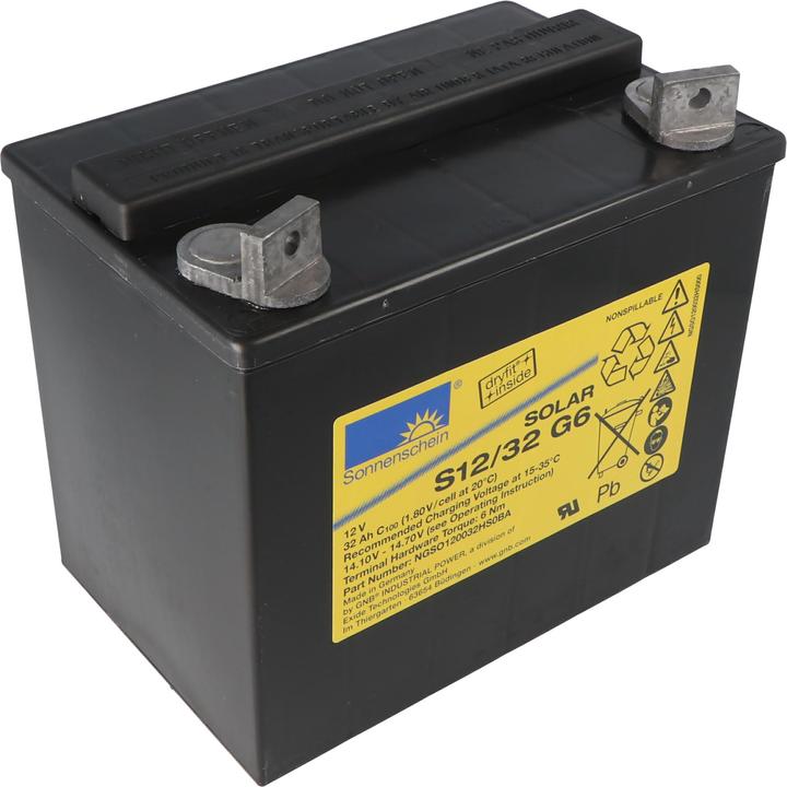 Produktbild Tadiran Sonnenschein S12/32 G6 Solar Akku Blei-Akku 12Volt 32Ah, M6 Schraubanschluss (12 V, 32 Ah)
