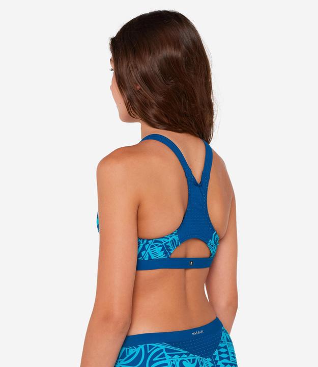 Produktbild Nabaiji Sportbikini Oberteil Mädchen - 500 Kamyleon Fatu blau/türkis (10, 11, 12)