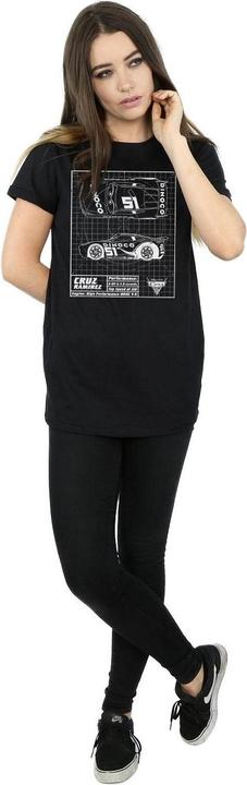 Actual product image Disney Womens/Ladies Cars Cruz Ramirez Blueprint Cotton Boyfriend T-Shirt (XXL)
