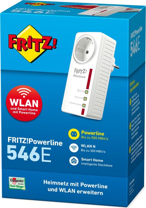 Actual product image AVM FRITZ!Powerline 546E, single adapter EN (500 Mbit/s)