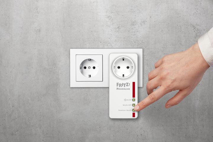 Actual product image AVM FRITZ!Powerline 546E, single adapter EN (500 Mbit/s)