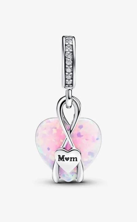 Actual product image Pandora Mama opalescent heart pendant (Zirconia, Sterling silver, Synthetic Opal)