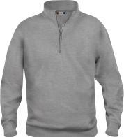 Sweatshirt Half Zip Clique Basic 021033, Polyester, Baumwolle, grau meliert, XS (XS)