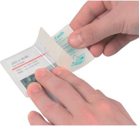 Image du produit Q-Connect Pochettes de plastification à froid Cartes de visite (66 x 100 mm, 10 pièce(s), 200 µm)