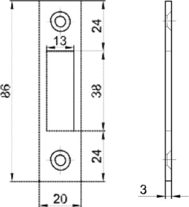 Actual product image MSL Flat strike plates B-1501 (Striking plate)