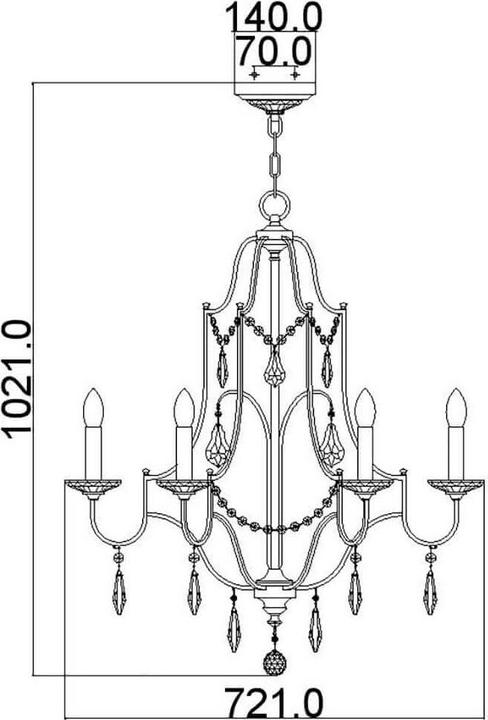 Actual product image Elstead Lighting Valentina chandelier E14 6-light oxidised bronze (72.10 cm)