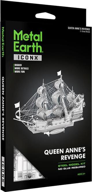 Actual product image Metal Earth ICONX Queen Anne's Revenge