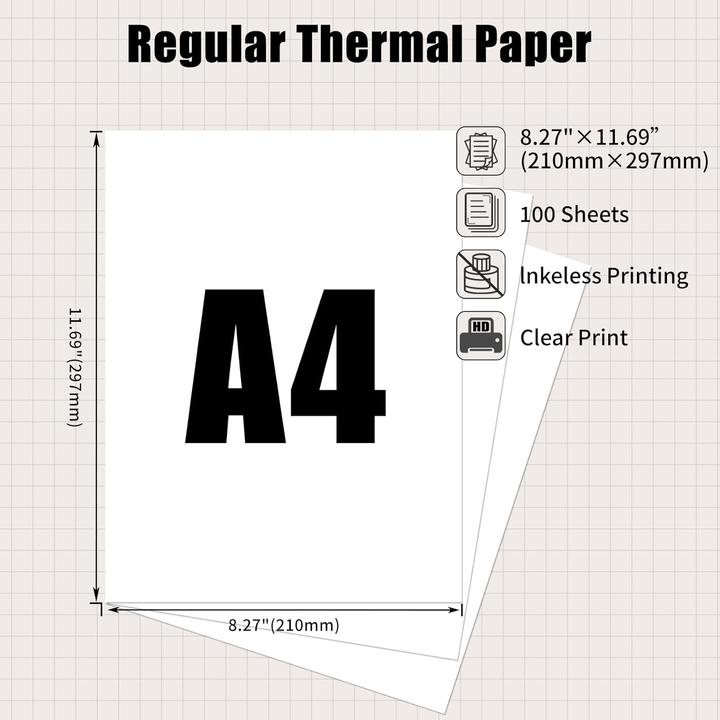 Actual product image Phomemo A4 thermal paper for M08F printer