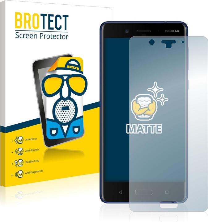 Actual product image BROTECT Anti-glare screen protector matt (2 Piece, Nokia 8)