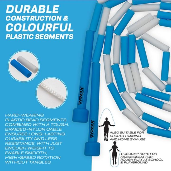 Actual product image Rdx Skipping Rope Kids Segmented Adjustable Dark Blue-10Ft (15701) (304 cm)