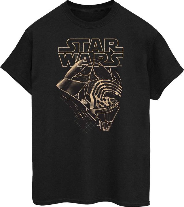 Actual product image Star Wars Womens/Ladies The Rise Of Skywalker Kylo Ren Mask Cotton Boyfriend T-Shirt (M)