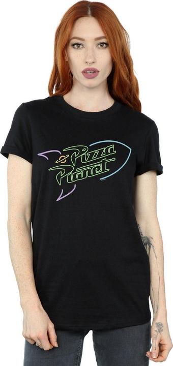 Actual product image Disney Womens/Ladies Toy Story Neon Pizza Planet Cotton Boyfriend T-Shirt (S)