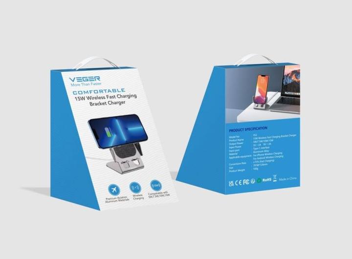 Image du produit Veger Dock station wireless charger Qi 15W Y53 grey (15 W)