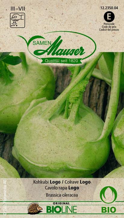 Actual product image Samen Mauser Bud Organic Kohlrabi Logo (Vegetable seeds)