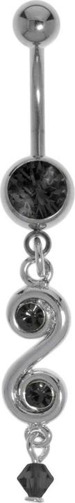 Actual product image Bijouteria Bellypiercing (Plexiglass, Surgical steel 316L, Crystal, Brass rhodium plated)