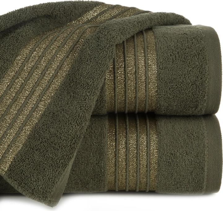 Actual product image Eurofirany Baumwolllila -Handtuch mit Stripphalter mit glänzendem Faden, 500 g/m2 50 x 90 cm (50 x 90 cm)