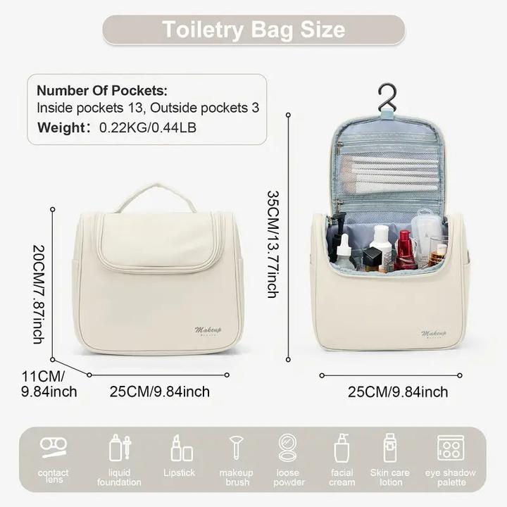 Produktbild Only-Bags.Store Casual Style grosse Kapazität Kosmetikkoffer, Nylon Kulturtasche mit mehreren Taschen, langlebig (9.80 l)