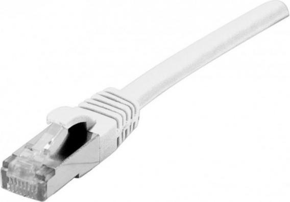 Actual product image Exertis Connect Patch cable CAT. 6, F/UTP, PoE, halogen-free, white, 0.5 m Shielded patch cable with snap-in lug (F/UTP, CAT6, 0.50 m)