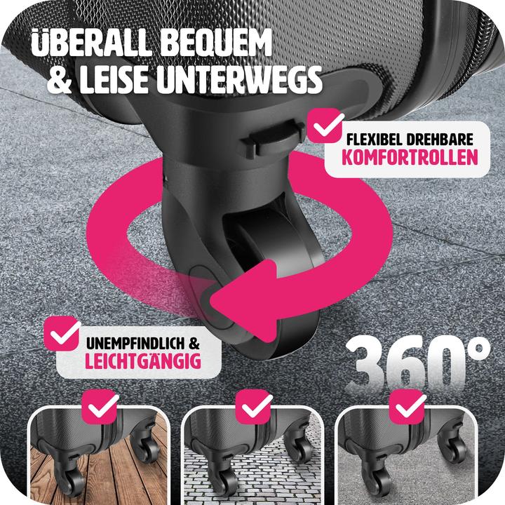 Produktbild tectake Hartschalenkofferset (95 l, M (50 - 90l), L (90 - 115l))