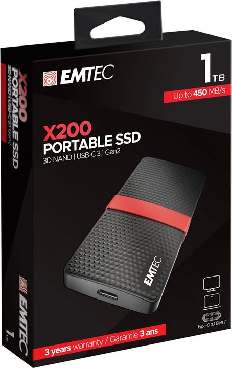 Image du produit Emtec X200 Portable SSD Power Plus (1000 Go)