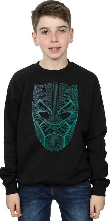 Actual product image Boys Black Panther Tribal Mask Sweatshirt (128)