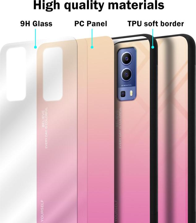 Actual product image Cadorabo TPU 2 colors glass envelope (Vivo Y72 5G, Vivo Y52s 5G)