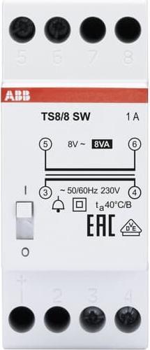Actual product image ABB TS8/8SW TS8/8SW Bell transformer 230V