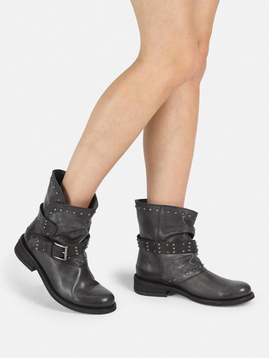 Produktbild Felmini GREDO D905 Bikerstiefel mit dekorativen Nieten entlang des Schafts und Schnallenriemen, mit einem Vi (36)