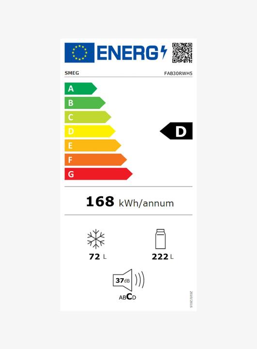 Etichetta energetica Smeg FAB30RWH5 (294 l)