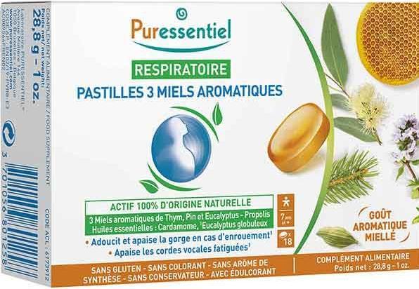 Produktbild Puressentiel Lutschtabletten mit 3 aromatischen Honigsorten 3 Honigsorten (18 Stück)