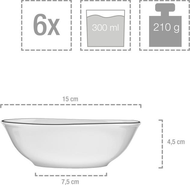 Produktbild Sänger Müslischalen Bilgola Black Rim (15 cm, 0.30 l, 6 x)