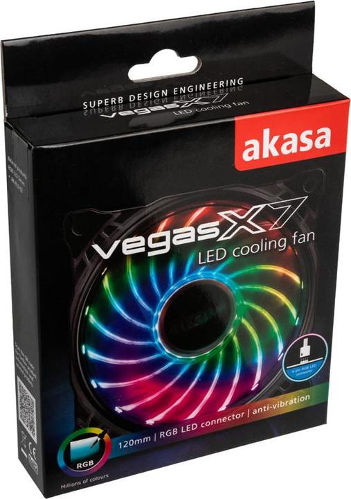 Image du produit Akasa Ventilateur Vegas X7 LED, RGB (120 mm, 1 x)