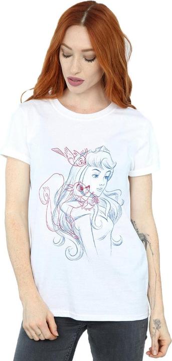 Immagine prodotto Disney Aurora Animals Sketch Maglietta Ampia Donna (XXL)