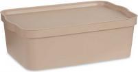 Kipit Kunststoffkiste mit Deckel 14l beige (14 l)