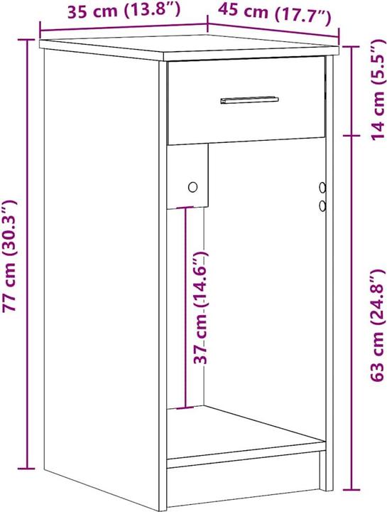 Immagine prodotto VidaXL Armadio per computer con cassetto in legno recuperato 35x45x77 cm Armadio per PC (35 x 45 x 77 cm)