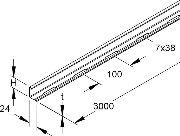 Produktbild Niedax NIE RW35F Trennsteg 30x3000mm T0,75mm feuerverz.