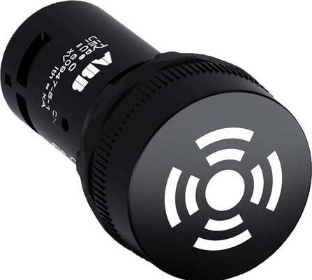 Immagine prodotto ABB Buzzer nero, compatto, 230V AC, tono pulsante, Ø 22mm