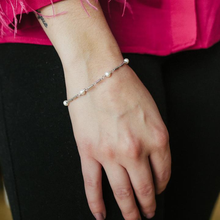 Image du produit Julie Julsen Bracelet perles d'eau douce (19 cm, Argent 925)