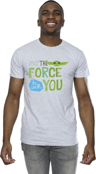 Actual product image Star Wars Mens The Mandalorian May The Force Be With You T-Shirt (4XL)